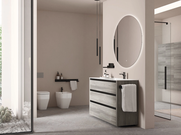 RIVA 04 - Floor-standing wooden vanity unit with integrated washbasin by Gruppo Geromin - view 2